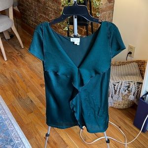 Anthropologie Emerald Green Blouse